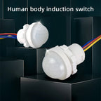 2PCS Automatic Sensor Light Switch LED Human Body Sensor Infrared Sensor Detection Infrared PIR Probe LED Body Sensor Switch