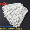 1500pcs 603 0805 1206 0R~10M SMD Film Resistor Accuracy 1% 60 Values*25pcs SMD Chip Resistor DIY Assorted Set of Resistors Kit 0