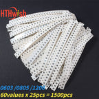 1500pcs 603 0805 1206 0R~10M SMD Film Resistor Accuracy 1% 60 Values*25pcs SMD Chip Resistor DIY Assorted Set of Resistors Kit 0