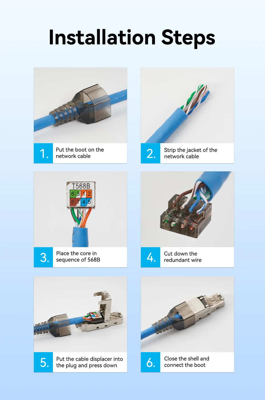 CAT8 STP RJ45 Connector CAT7 CAT6A Reusable Ethernet Termination modular Plug Shielded Modular Zinc alloy Field Termination Plug