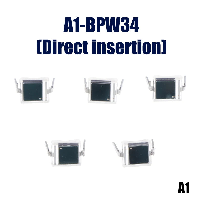 (ZYDD01) 5Pcs Photodiode BPW34S BPW34 Surface Mount/Direct Plug-in SMD-2/DIP-2 Silicon PIN Photodiode Infrared Receiver Tube