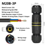 IP68 Waterproof Joint Wire Quick Connection Connector 2 3 4 Pin Solderless LED Lamp Electric Wiring Outdoor Rainproof Terminal