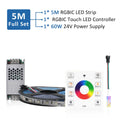 WS2811 RGB IC Running Water Flowing Strip Lights DC 24V 5050 60Leds RGBIC Flexible Ribbon RF Touch Remote Control LED Lighting