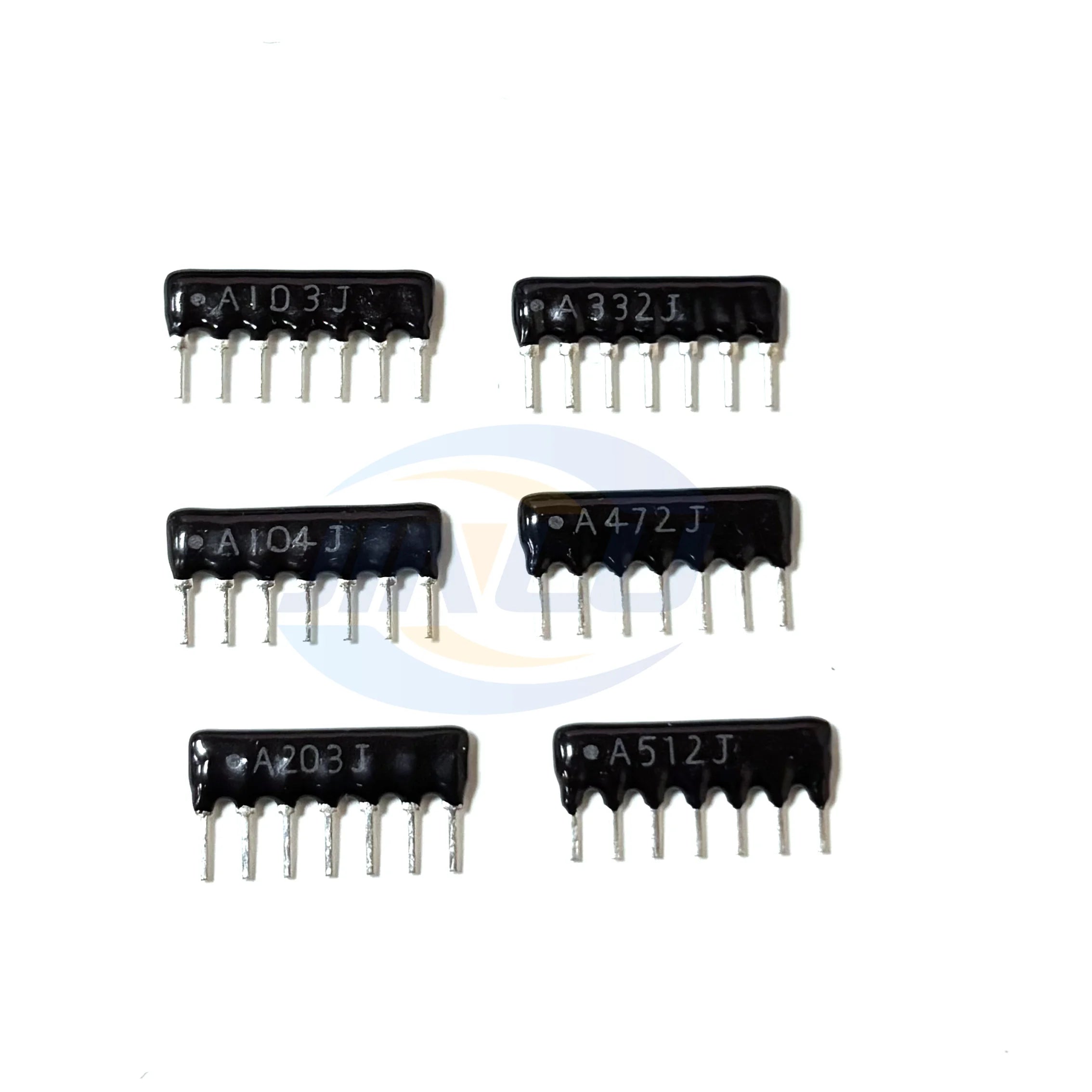 10pcs 9PIN Exclusion Network Resistor Array 100R 200R 220R 270R 330R 470R 510R 680R 1K 2K 3K 4.7K 5.1K 6.8K 10K  20K  A9P DIP9
