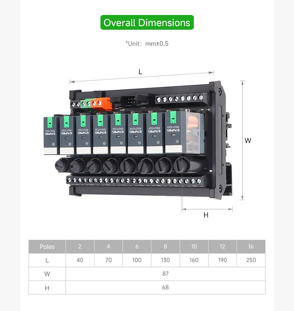 ENMG Relay Module 220VAC 2/4/8/16 Channel SPDT DPDT PLC Signal Amplifier Board Industrial Control Switch