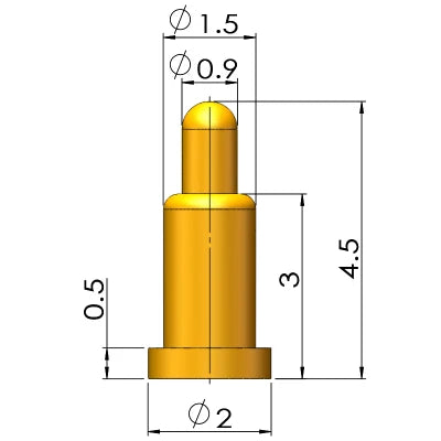 1Pcs Pogo Pin Connector Pogopin Battery Spring Loaded Contact SMD Needle PCB 1.8 2 3 4 5 6 7 8 9 10 12 mm