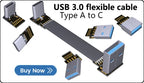 Hoqo Flexible Flat Cable For Raspberry Pi Type-C Mini/Micro USB Extension Ribbon FFC FPV Slim Flat Soft Flexible FPC Charge FPV