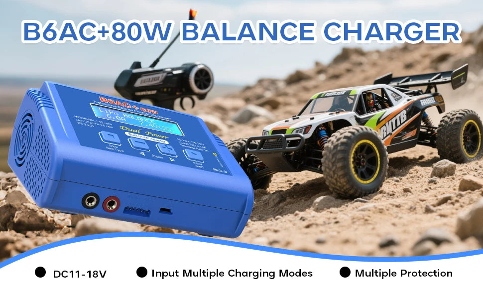 HTRC iMAX B6 80W Battery Charger Lipo NiMh Li-ion Ni-Cd Digital RC Lipo Charger + 15V 6A Adapter Balance Charger Discharger