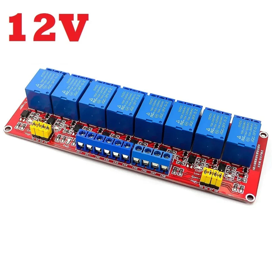 1 2 4 6 8 Channel 5V 12V 24V Relay Module Board Shield with Optocoupler Support High and Low Level Trigger for Arduino