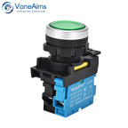 22mm LA36M Momentary Push Button Switch with LED Light 12v 24v 220v Latching Illuminated Push Button Switches On Off VaneAims