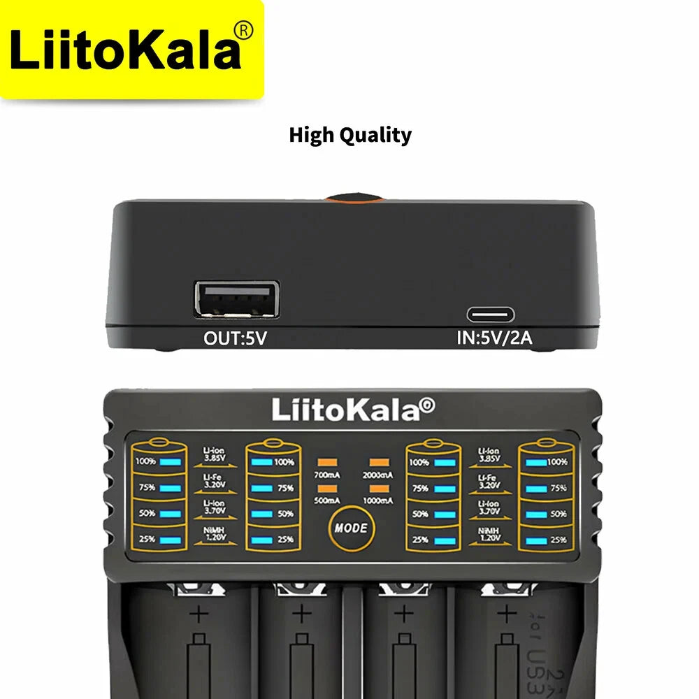 LiitoKala Lii-402 18650 Smart Battery Charger 1.2V 3.7V 3.2V 3.85V for 26650 18500 18350 17500 16340 14500  Battery