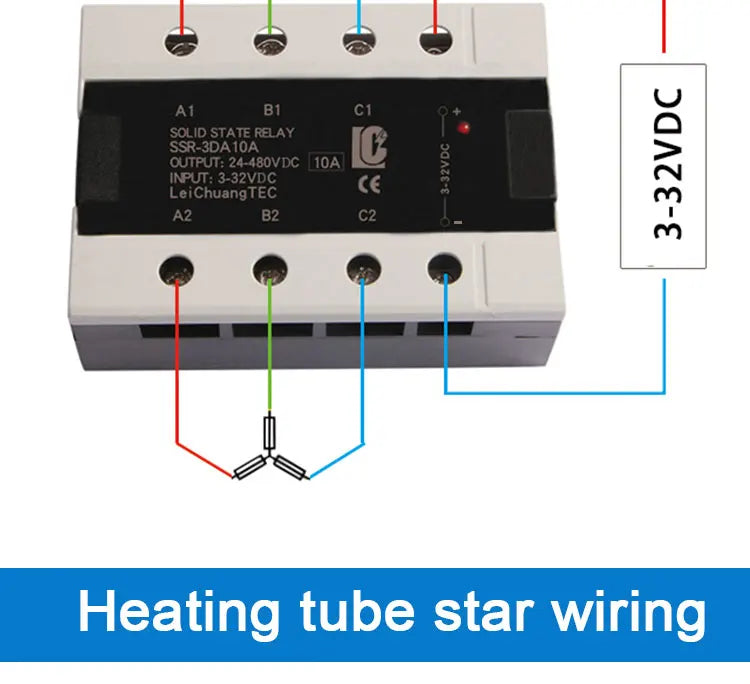 LCTC 3-Phase  SSR10A 25A 40A 60A 80A 100A 120A DC to AC AC to AC DC to DC Solid State Relay Zero-crossing Relay 3-32VDC
