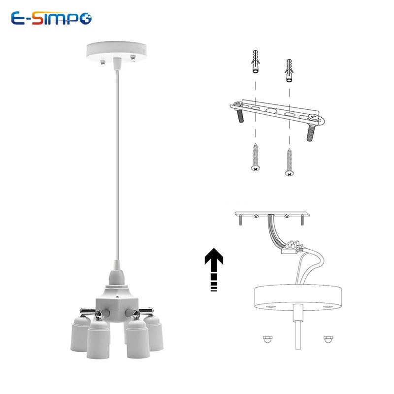3/4/5 E26 E27 Edison Screw CFL LED Lamp Bulb Base Adapter Anti-Flame PBT Pendant Ceiling Mount Light Socket Splitter Extender