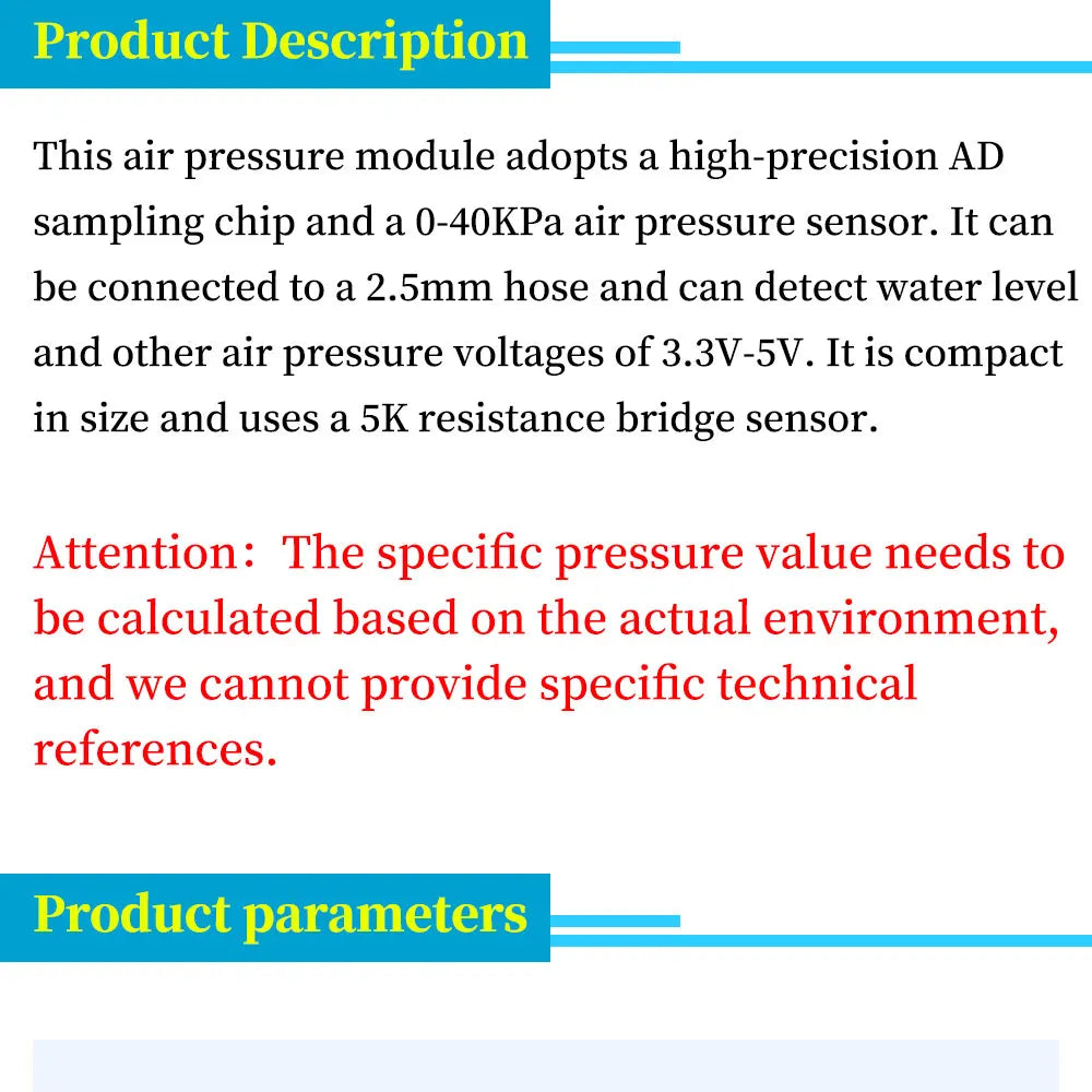1/5/10Pcs HX710B Barometric Pressure Sensor Module 0-40KPa Water Level pressure sensor Controller Board for Arduino DC3.3-5V