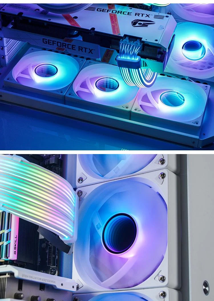JONSBO SL-120 ARGB Fan 120mm Cooler for PC Case Fan 5V 3PIN/4PIN PWM CPU Cooler PC Fan RGB Front Reverse Case Fan