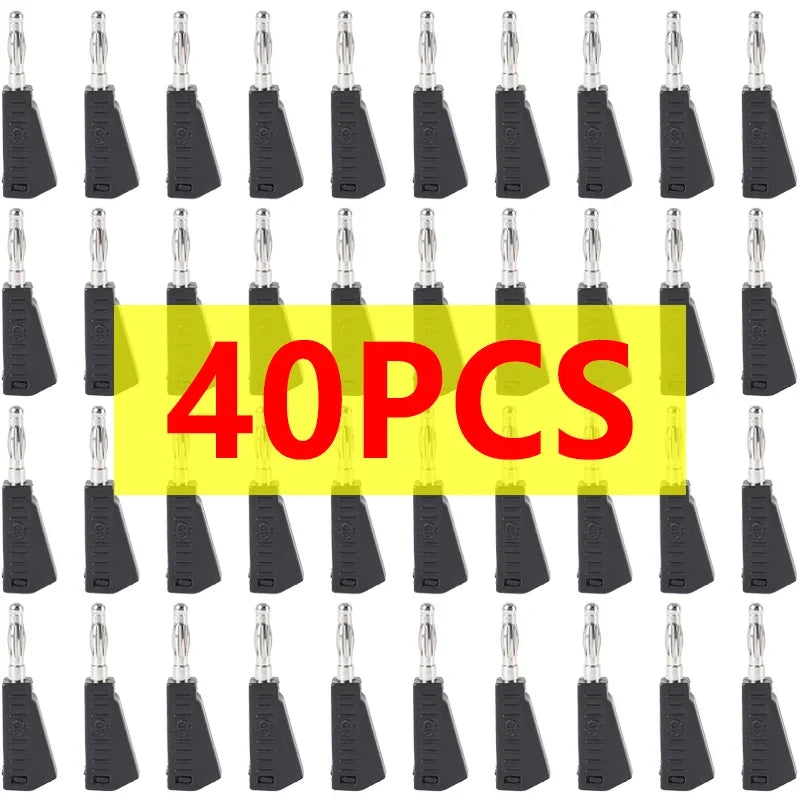40/200Pcs Stackable Banana Plug 4mm Banana Plug Soldering Electrical Connector DIY Tools Copper Nickel Plated Banana Plugs