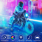 APP LED Motorcycle Car Atmosphere Ambient Foot Light Remote Control Flexible Waterproof Sound 12V Moto RGB Decorative Lamp Strip