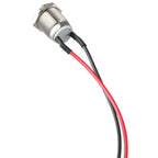5pcs Switch Silver Shell with pre-Wiring IP65 Waterproof Push Button 12mm Momentary Push Button