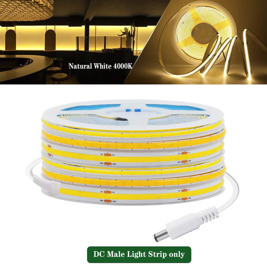 3MM 5MM 8MM COB LED Light Strip 5V 320LEDs PIR Motion Sensor Flexible Night Light USB/AAA Battery Powered Tape 3000K 4000K 6000K