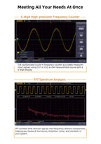 Owon SDS210S 2CH 100-200MHz 1GS/s 14Bit 25MHz FFT Scope Digital Oscilloscope  with Signal Generator Function