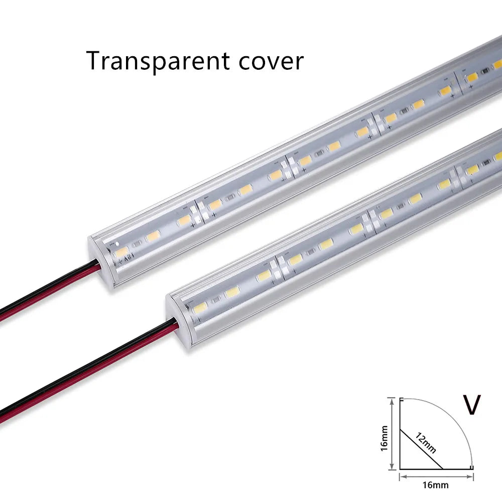 LED aluminum rigid light bar DC12V 50CM 20 inch U/V-shape 5730 36LEDs LED aluminum channel Home decoration lighting or connector