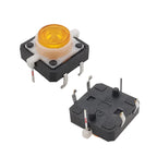 Tactile Push Button Switches 12x12x7.3mm 4 Pin Illuminated Tact Switch LED Light Button Reset Momentary Switches 12*12*7.3mm