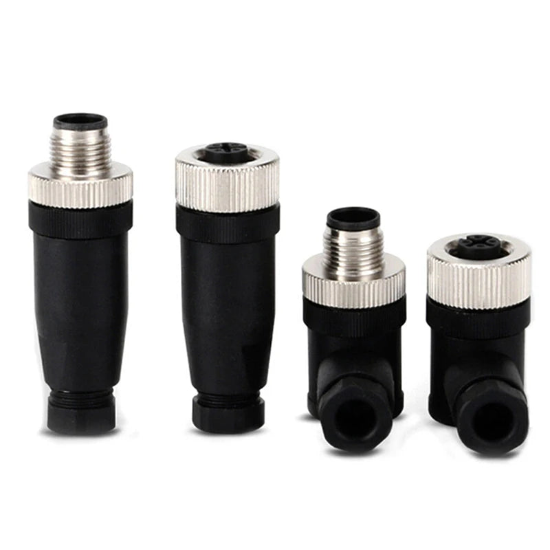 New 1PCS Waterproof Plug Aviation Plug M12 Connector Male And Female Plug Pin Hole 4 5 8 12 Core  3/4/5 Pin  M12 Sensor Connecto
