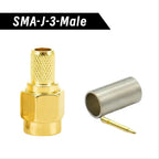 5PCS Connector SMA Plug Male Crimp for RG58 RG142 LMR195 Cable Straight RF Coaxial Adapter Wire Terminals