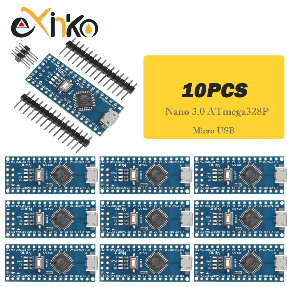 Nano 3.0  ATMEGA328P With the bootloader compatible controller CH340 USB driver Mini / Type-C / Micro 16Mhz for Arduino
