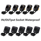 10pcs IN/OUTput 3Pin Waterproof PowerCON True Connector Female Jack,NAC3FX-W Power Female Socket IP65 PowerCon Chassis Connector