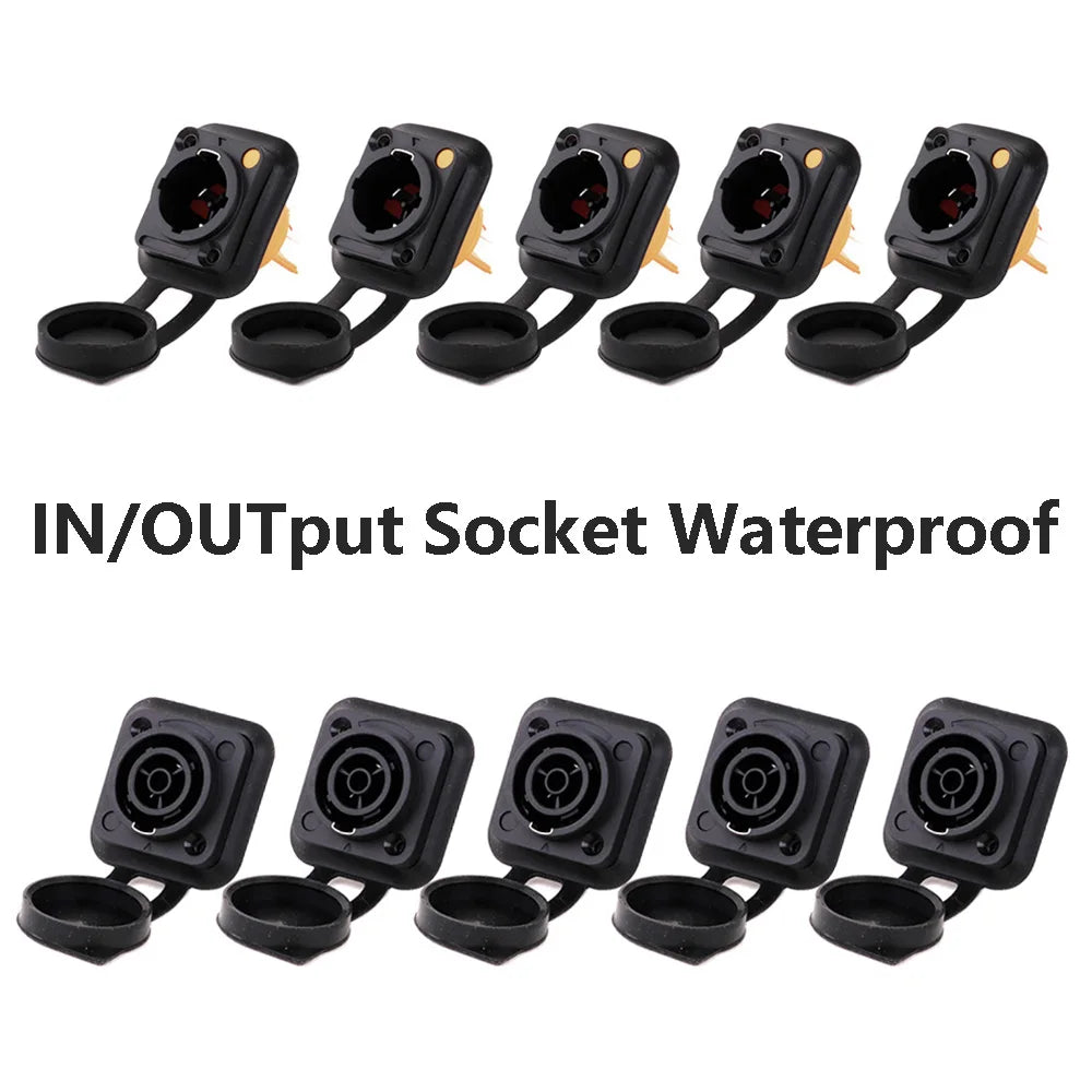 10pcs IN/OUTput 3Pin Waterproof PowerCON True Connector Female Jack,NAC3FX-W Power Female Socket IP65 PowerCon Chassis Connector