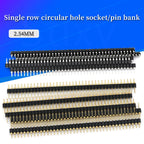 Javino 5/20/50Pcs 1x40 Pin Connector Header Strip Male Female Header Single Row 40 Pin 2.54mm Pin Connector Strip Round Needle
