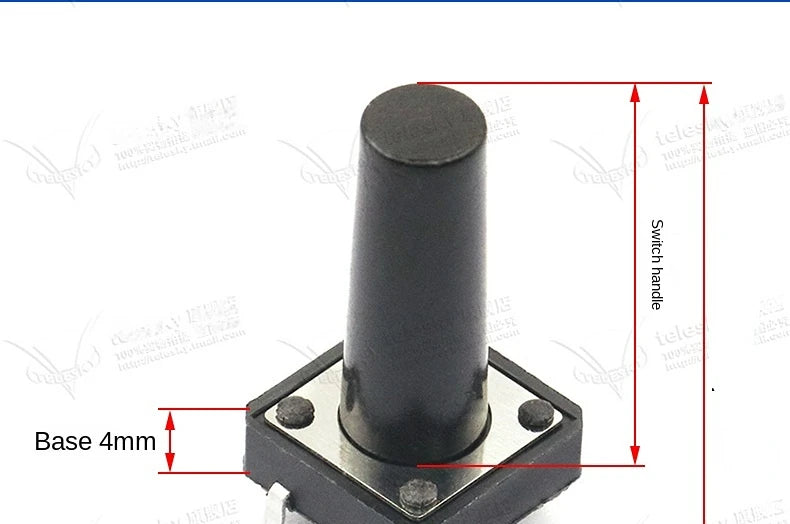 20PCS 12x12mm X4.3/5.5/6/7/8/9/10mm Micro Push Tact Switch 4pin Touch Button Mini Tactile Pushbutton Toggle Pcb Momentary Switch