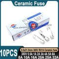 10PCS Ceramic Fuse Tube 8.5*31.5MM Ceramic Fuse 380V 0.5A 1A 2A 3A 4A 5A 6A 8A 10A 16A 20A 32A Ceramic Fuse RO14
