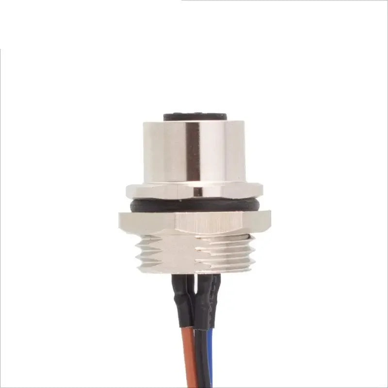 M12 2 3 4 5 6 8 12 17 Pin Metal Panel Mount Aviation Plug Socket Male Female Welding Connectors with 30cm Wire Adapter IP67