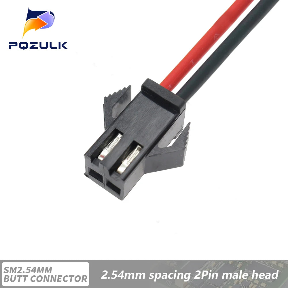 5PCS JST SM 2/3/4/5/6Pins 2.54MM Plug Male to Female Wire Connector Cable Pigtail Plug LED Connecting line 20cm Long