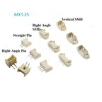 50pcs MX1.25 SH1.0 ZH1.5 PH2.0 XH2.54 VH3.96mm Straight DIP Right Angle Vertical SMT Horizontal SMD Male Wafer Connector