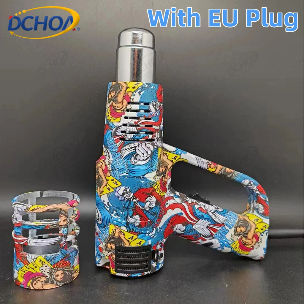 DCHOA 2200W Hot Air Gun with Anti-Scald Cover 2-Speed Variable Temperature Heat Gun for Car Vinyl Wrap Window Tint Firm Install