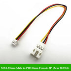 1/5/10/30/50Pcs/lot MX1.25mm Male to PH2.0mm Female 2P 3P 4P terminal wire 15cm 28AWG Children's toy cable JST MX1.25 PH2.0
