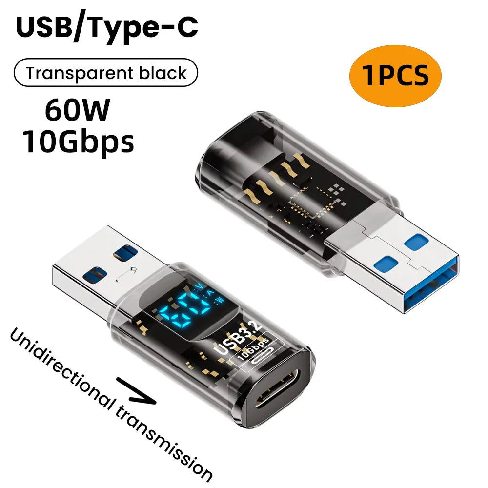 NNBILI USB 3.2 Digital Display Adapter 10Gbps USB Male TO USB Female Converter Fast Charging Data USB C Adapter For PC Laptop