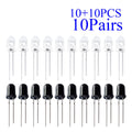 10-1000PCS/Pairs 5MM 940nm LEDs Infrared Emitter And IR Receiver Diode Diodes
