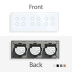 TAWOIA EU Triple 1/2/3/4 Gang 1/2 Way Wall Touch Light Switch 228mm Waterproof Backlight Sensor On/Off Switches