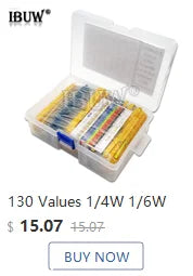 150PCS 300PCS 1/4W 1/2W 1W 2W 3W Resistance 1% Metal Film Resistor Assortment Kit Set 30Kinds Each 5/10PCS 1~750 1K~820K Ohm