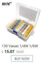 150PCS 300PCS 1/4W 1/2W 1W 2W 3W Resistance 1% Metal Film Resistor Assortment Kit Set 30Kinds Each 5/10PCS 1~750 1K~820K Ohm