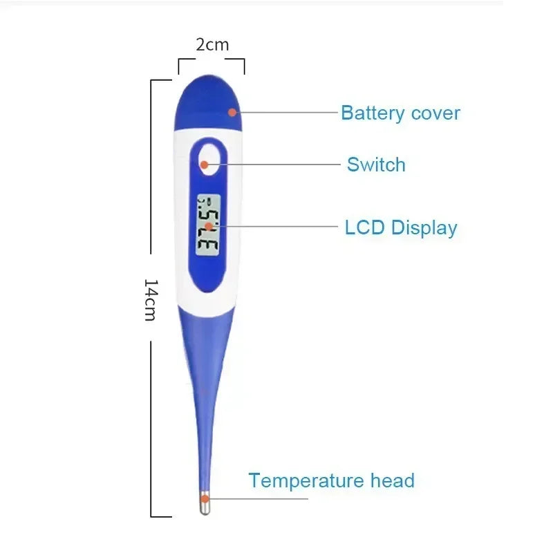 Professional Animal Digital Thermometer with Soft Probe Blue Digital Pet Dog Cat Veterinary Thermometer Waterproof Equipment