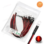 20pcs 5mm 12V LED Diode Flashing Prewired Light Beads Blinking White Red Green Blue Yellow RGB Fast Slow Flash DIY Pre Wire Lamp