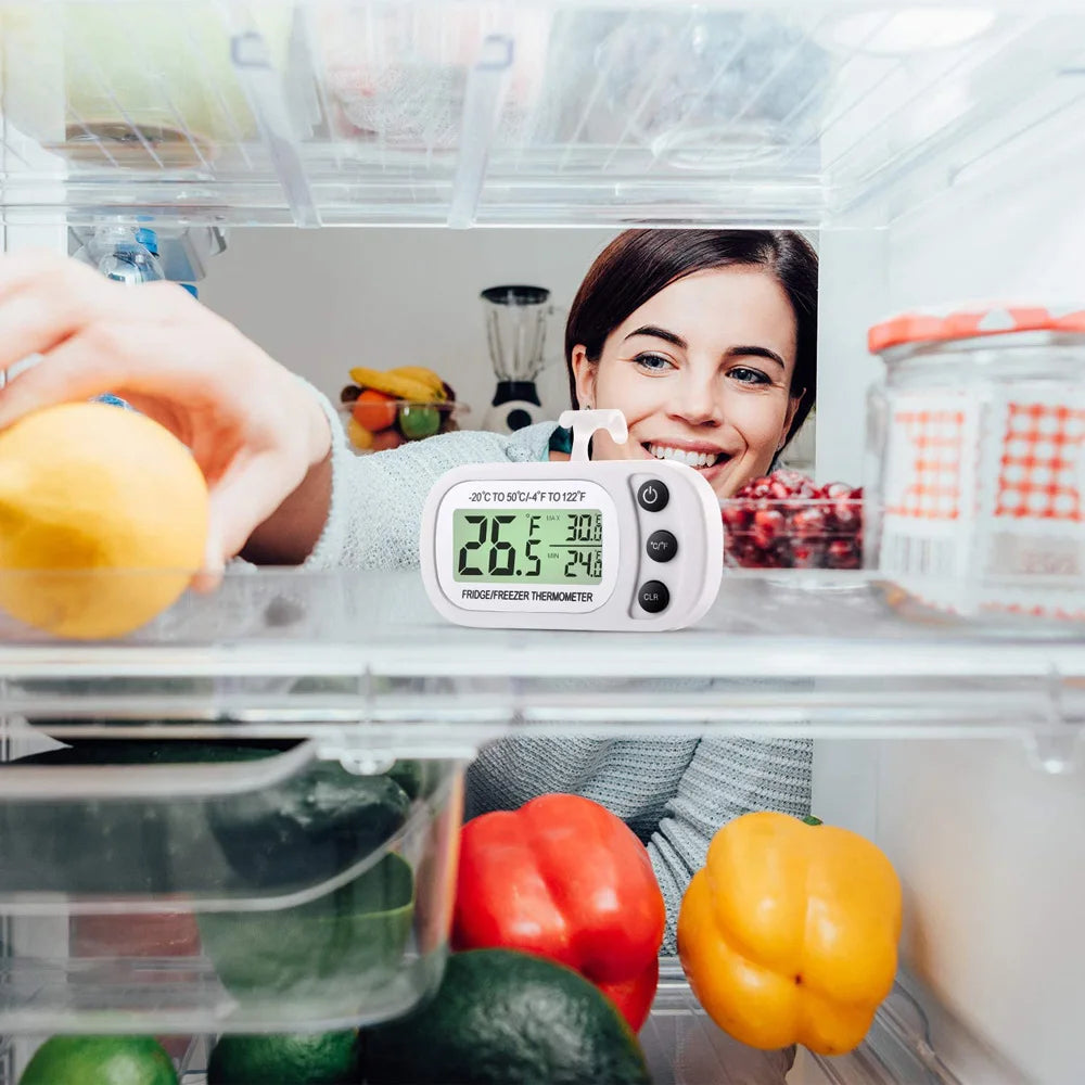 LCD Display Magnetic Refrigeration Refrigerator Hanging Freezer Thermometer Kitchen Tool Fridge Temperature Meter