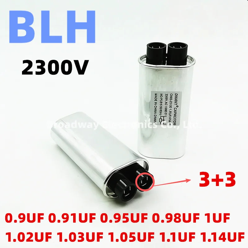 Voltage Microwave Oven Capacitor 2300V CH85 CH86 3+3 0.9UF 0.91UF 0.95UF 0.98UF 1UF 1.0UF 1.02UF 1.03UF 1.05UF 1.1UF 1.14UF