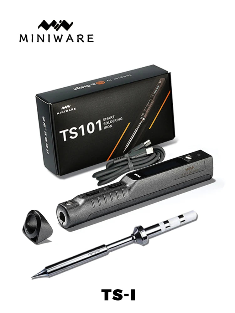 Original TS101 Soldering Iron 65W Mini Portable Adjustable Temperature LCD New Upgrade TS100 with Soldering Iron Tip Set