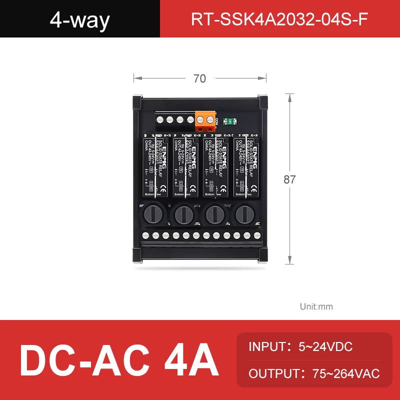 ENMG Solid State Relay Module 5-24V DC Solid State Non-Contact Relay Module DC Control AC/DC 220V Wide Voltage Constant Current